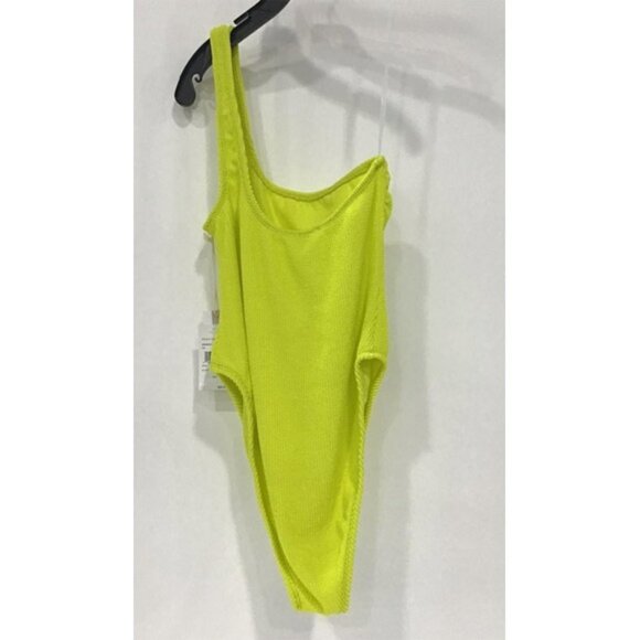 Good American Always Fits one shoulder one piece in Electric Yellow sz 3/4 L-XL - Picture 4 of 8